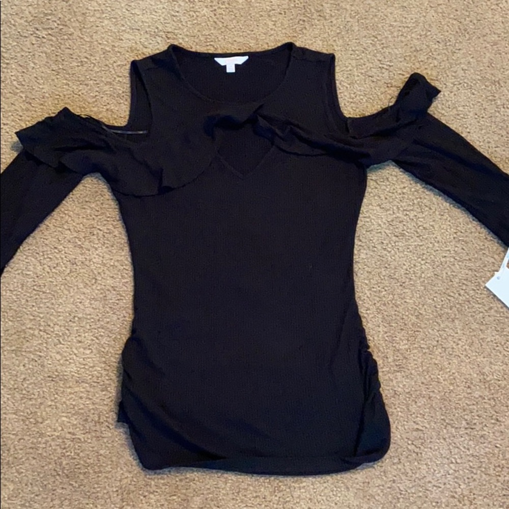 Black off the shoulder top.